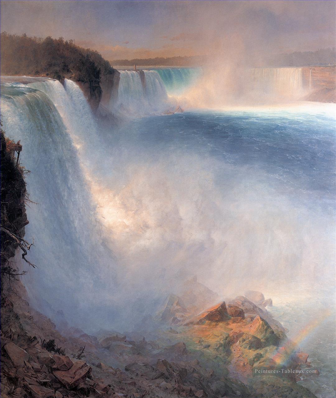 Les chutes du Niagara du côté américain du paysage Fleuve Hudson Frederic Edwin Church Peintures à l'huile